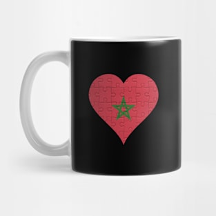 Moroccan Jigsaw Puzzle Heart Design - Gift for Moroccan With Morocco Roots Mug